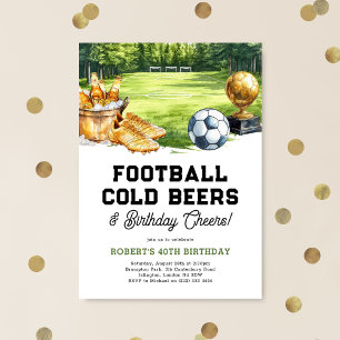 Football, Beers & Cheers Birthday Party Invitation