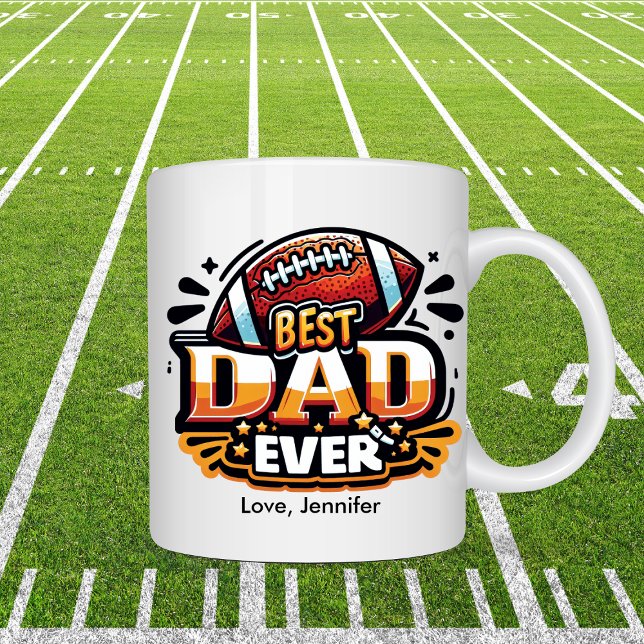 Football Best Dad Father's Day Personalised    Coffee Mug (Creator Uploaded)