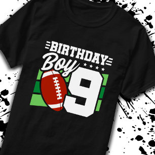 Football Birthday 9 Year Old Boy 9th Birthday T-Shirt