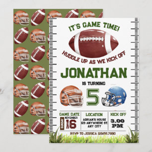 Football Birthday boy  Invitation