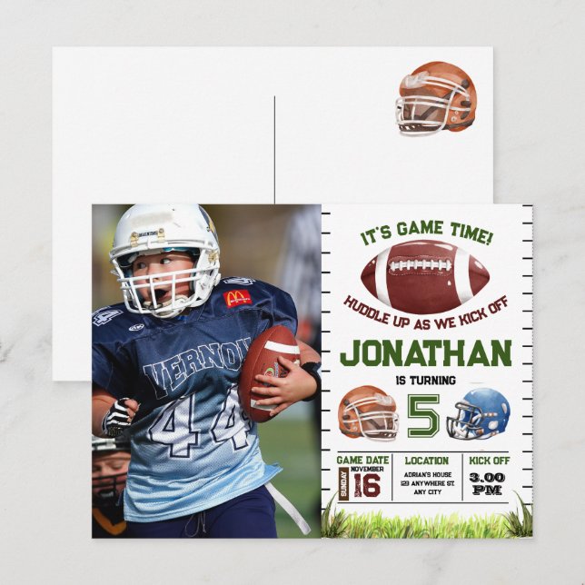 Football Birthday boy  Postcard (Front/Back)
