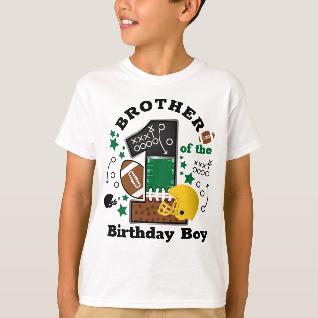 Football Birthday Brother of the First Birthday T-Shirt (Front)