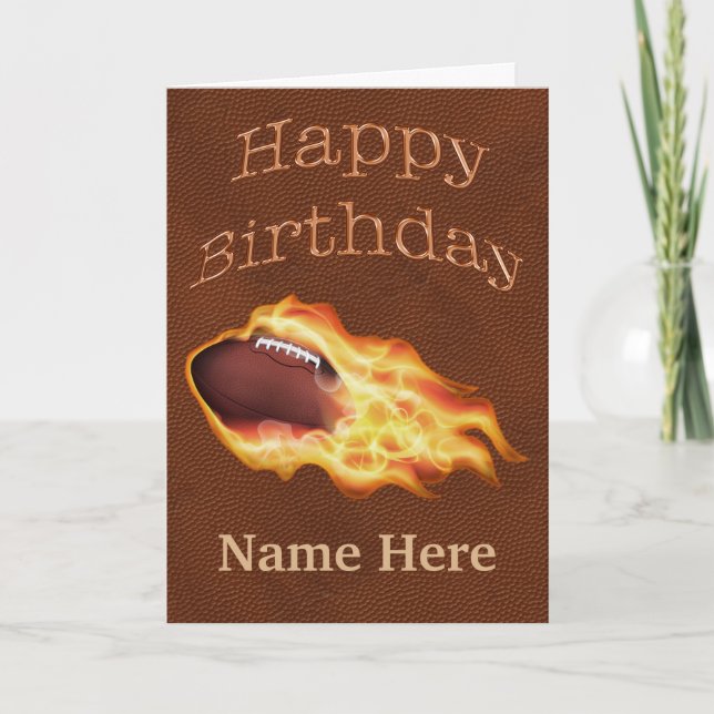 Football Birthday Cards Your NAME and MESSAGE (Front)