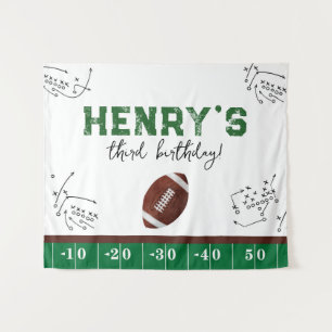 Football Birthday Fabric Backdrop Tapestry