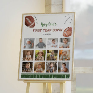 Football Birthday First Year Photo Milestone Sign