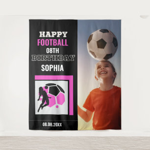 Football Birthday, Football Girl Player Backdrops Tapestry