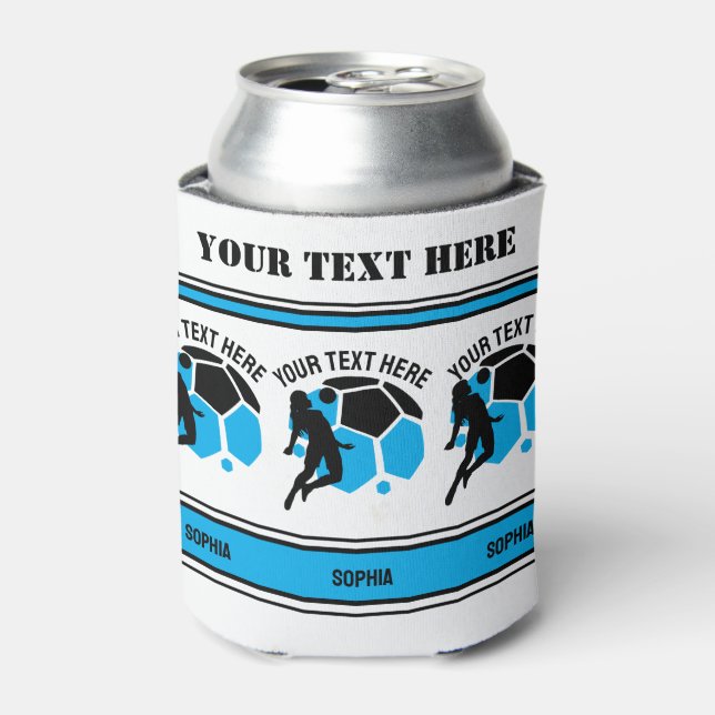 Football Birthday Gift, Football Women Girl Player Can Cooler (Can Front)