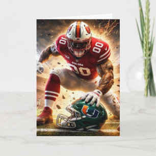 Football Birthday Greeting Card – Happy Birthday F