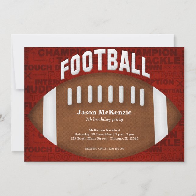 Football Birthday Invitation (Front)