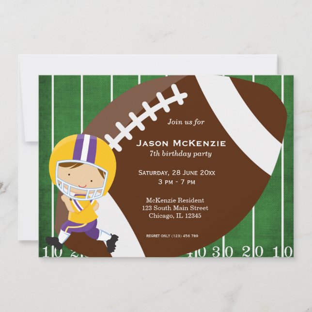 Football birthday invitation (Front)