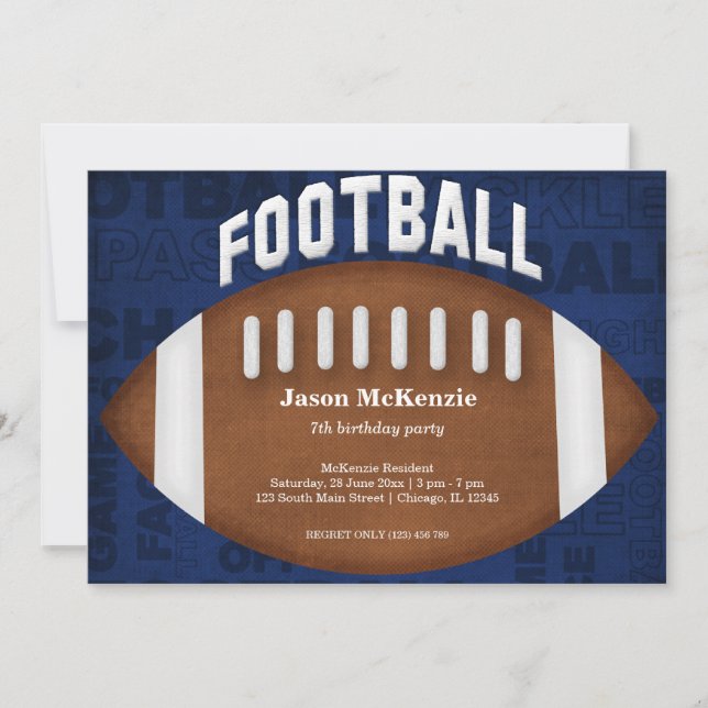 Football Birthday Invitation (Front)