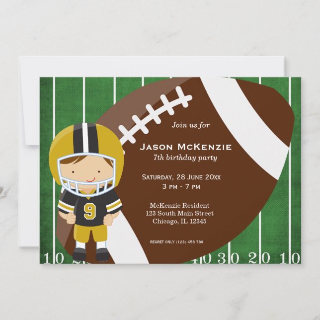 Football birthday invitation (Front)