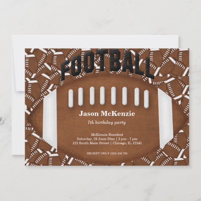 Football Birthday Invitation (Front)