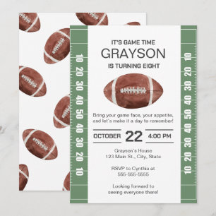 Football Birthday Invitation 5x7