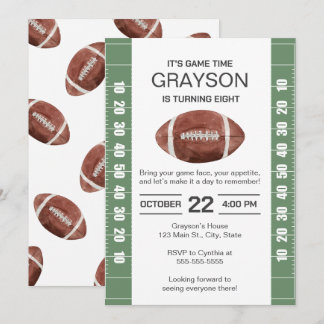 Football Birthday Invitation 5x7
