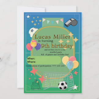 Football Birthday Invitation | Children's Party