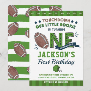 Football Birthday Invitation Football 1st Birthday