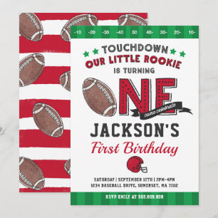 Football Birthday Invitation Football 1st Birthday