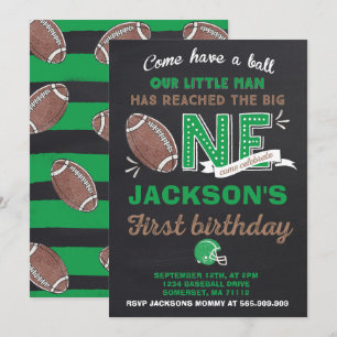 Football Birthday Invitation Football 1st Birthday