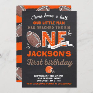 Football Birthday Invitation Football 1st Birthday