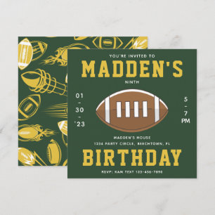 Football Birthday Invitation Football Party