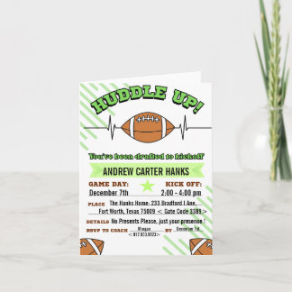 Football Birthday Invitations For Boys Huddle up !