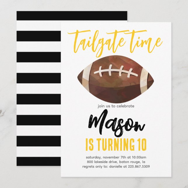 Football Birthday Invite (Front/Back)
