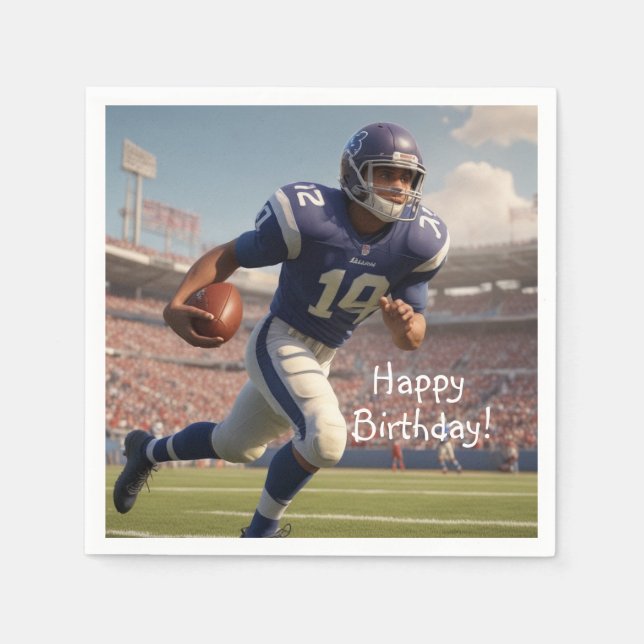 Football Birthday Napkin (Front)
