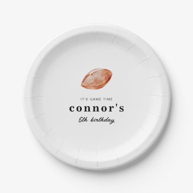 Football Birthday Paper Plate (Front)