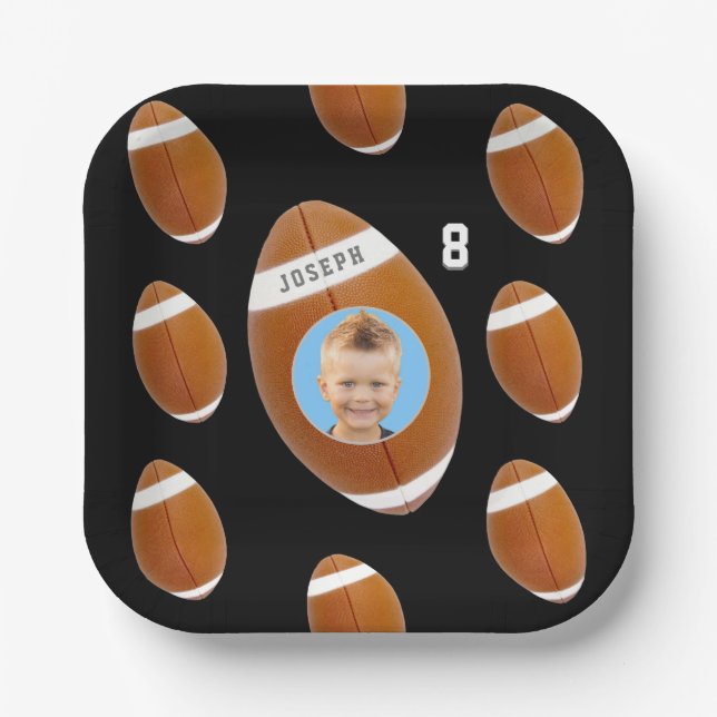 Football Birthday Paper Plates (Front)