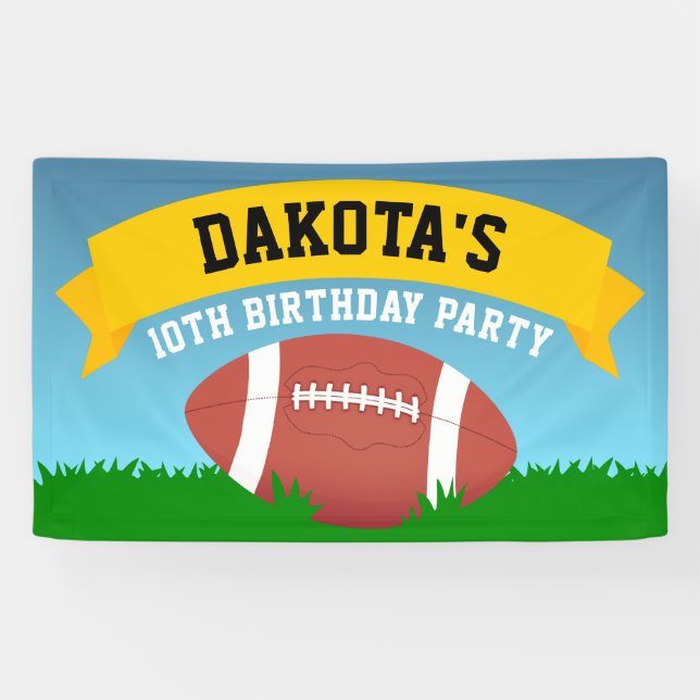 Football Birthday Party Banner (Horizontal)