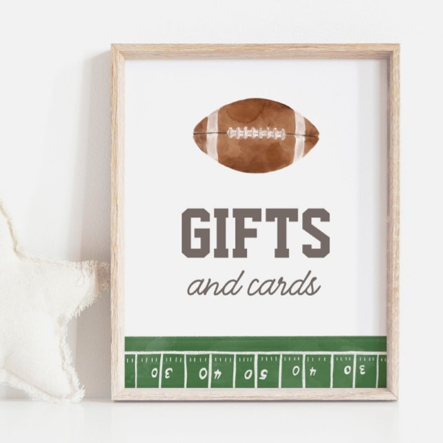 Football Birthday Party Cards and Gifts Sign (Creator Uploaded)