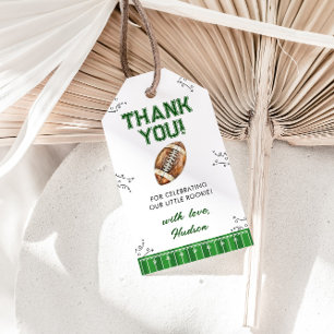 Football Birthday Party First Year Down Gift Tags