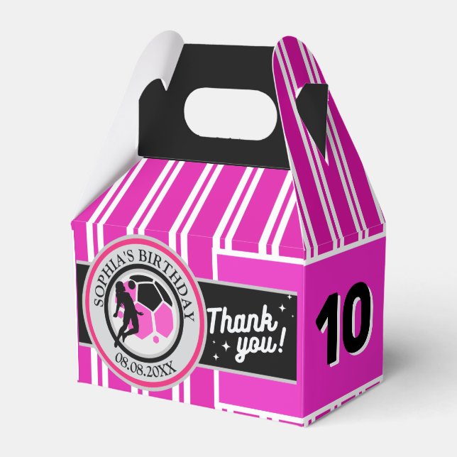 Football Birthday Party, Football Girl Player  Favour Box (Front Side)