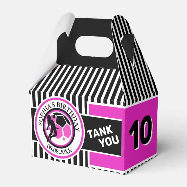 Football Birthday Party, Football Girl Player  Favour Box (Front Side)