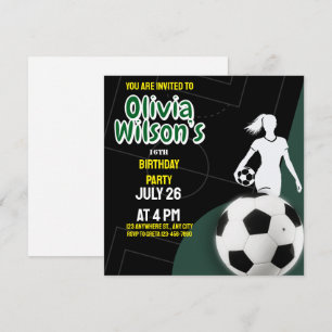 Football Birthday Party, Football Player Girl Invitation