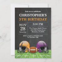 Football Birthday Party Gold Yellow Purple
