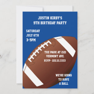 Football Birthday Party Invitation