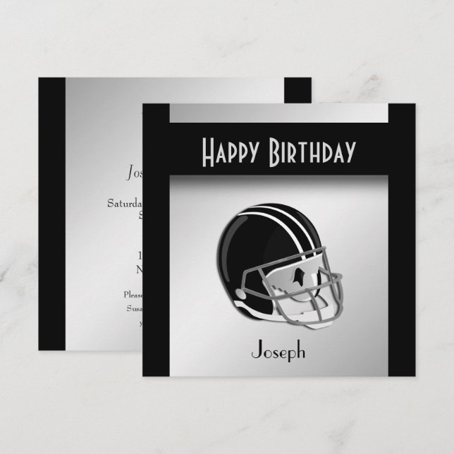 Football Birthday Party Invitation (Front/Back)