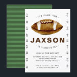 Football Birthday Party Invitation<br><div class="desc">Put your game face on and celebrate with our Football birthday party invitation. It's perfect for any age and any football themed party. Add your custom wording to this design by using the "Edit this design template" boxes on the right hand side of the item, or click the blue "Customise...</div>