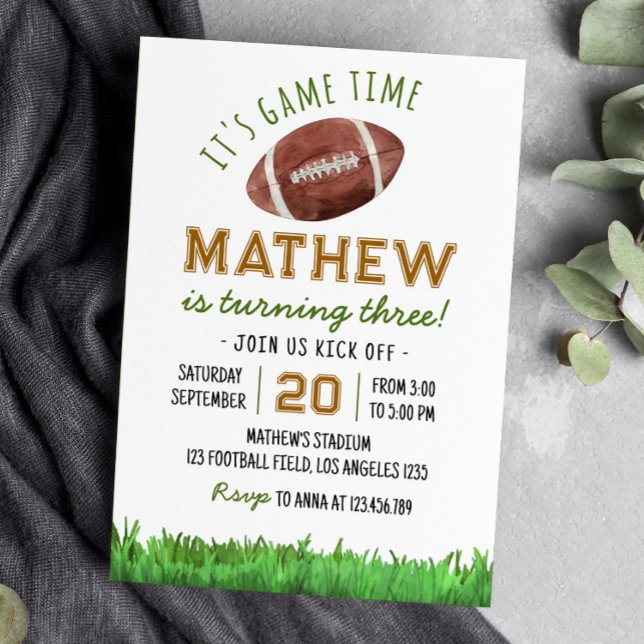 Football Birthday Party Invitation Any Age (Creator Uploaded)