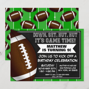 Football Birthday Party Invitation Football Fans