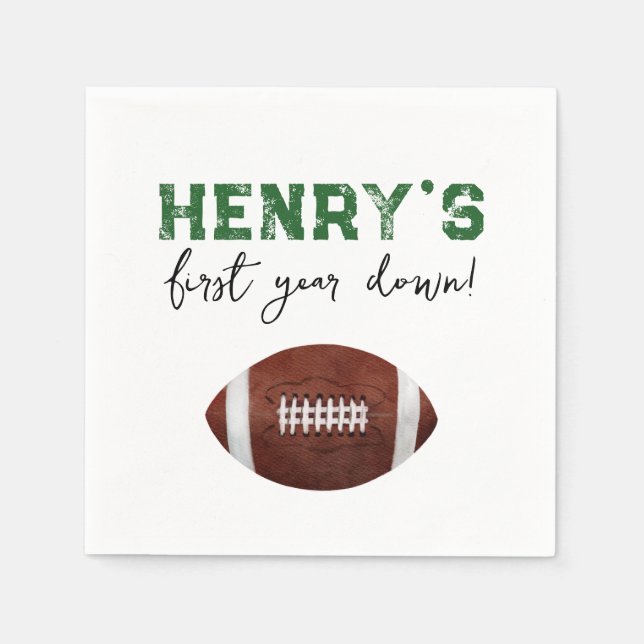 Football Birthday Party Napkin (Front)