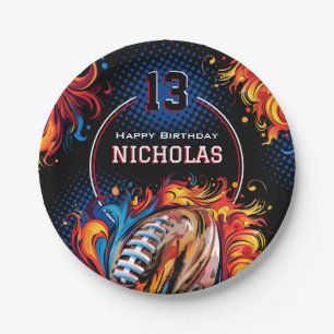 Football Birthday Party Paper Plate