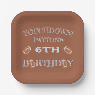 Football BIrthday Party Paper Plate