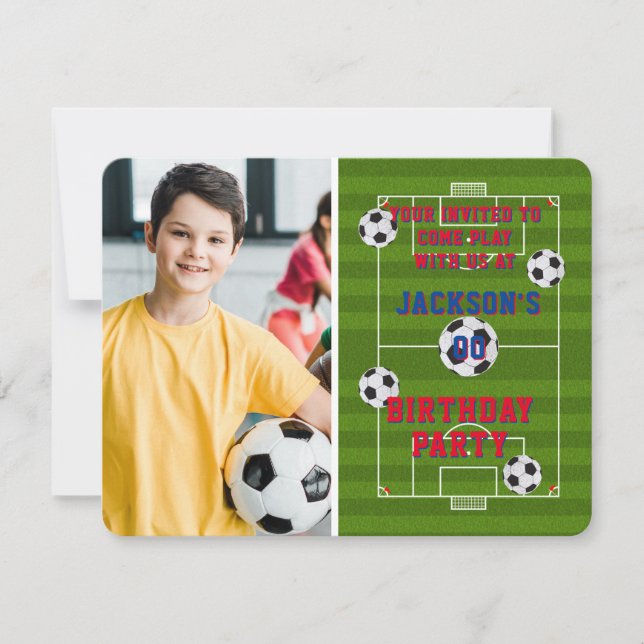 Football Birthday Party Photo Invitation (Front)