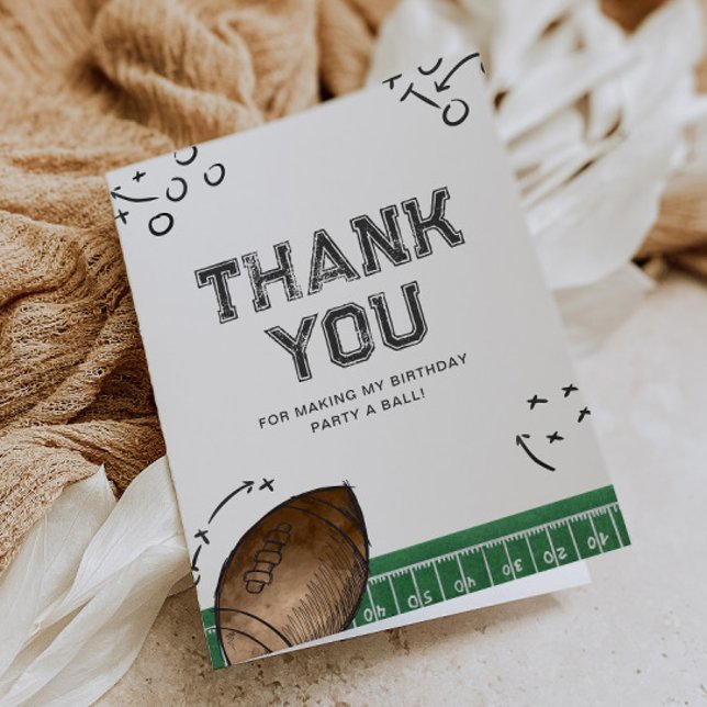 Football Birthday Party Thank You Card (Creator Uploaded)