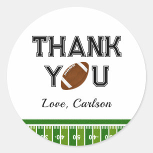 Football Birthday Party Thank You Classic Round Sticker