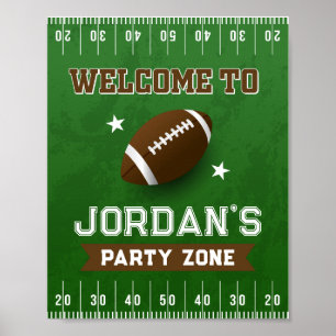 Football Birthday Party Welcome Poster Decor