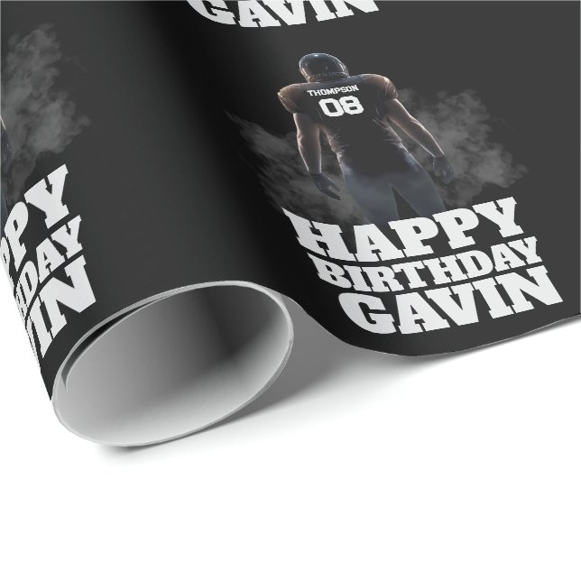 Football Birthday Personalised Wrapping Paper (Roll Corner)